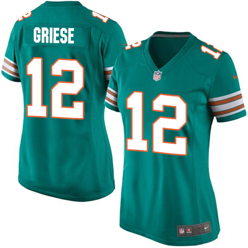 Women's Limited Bob Griese Nike Jersey Aqua Green Alternate - #12 NFL Miami Dolphins